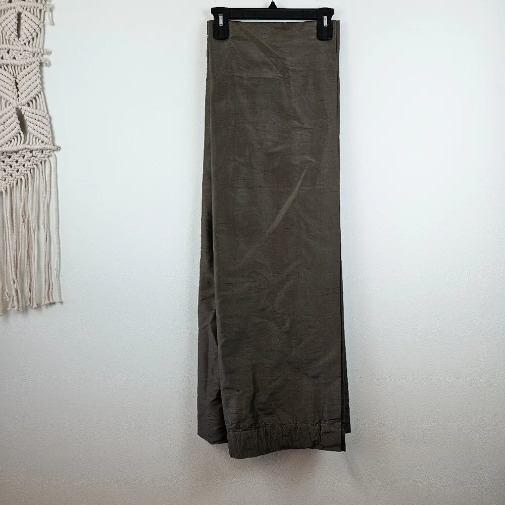 RESTORATION HARDWARE Silk Lined drapey Panels Curtains Brown-3 Panels 48